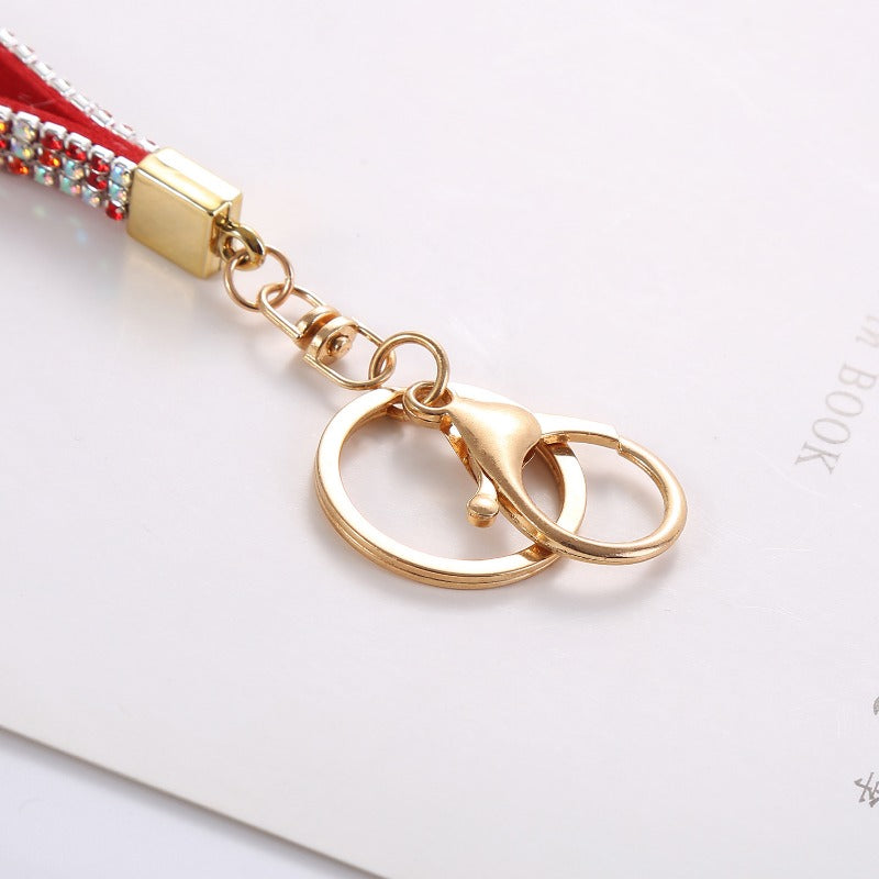 Wholesale Diamond Studded Anti Lost Bag Pendant Car Keychains